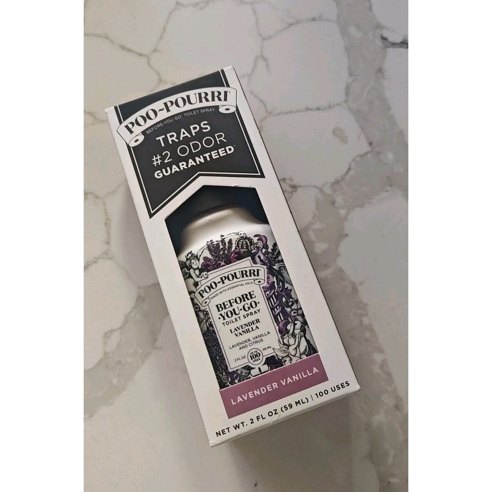 Poo-Pourri Lavender Vanilla Citrus Toilet Spray 2oz Bottle Essential Oils
